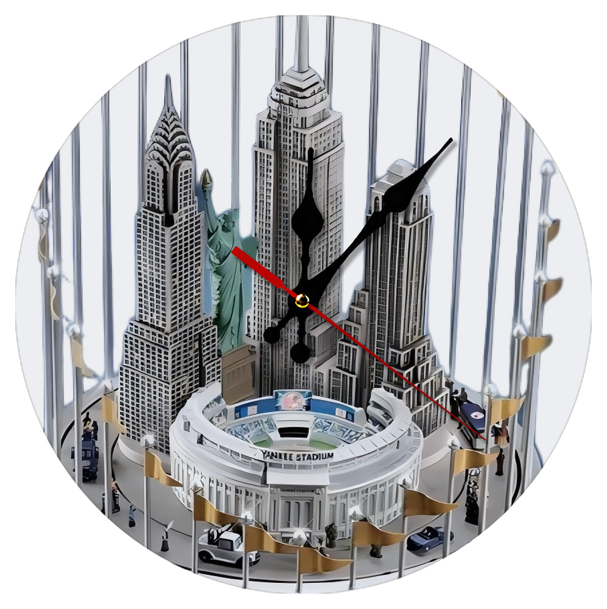 New York Yankees WS Champions Cup Silent Round Wall Clock – Modern & Stylish DIY Design, Durable Wood Construction, Easy To Install – Perfect For Office, Bedroom, Living Room, And More